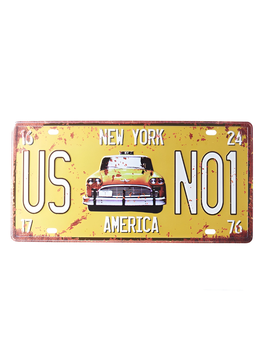 eazy wagon Yellow & White Taxi US No1 Printed Wall HangingDecor