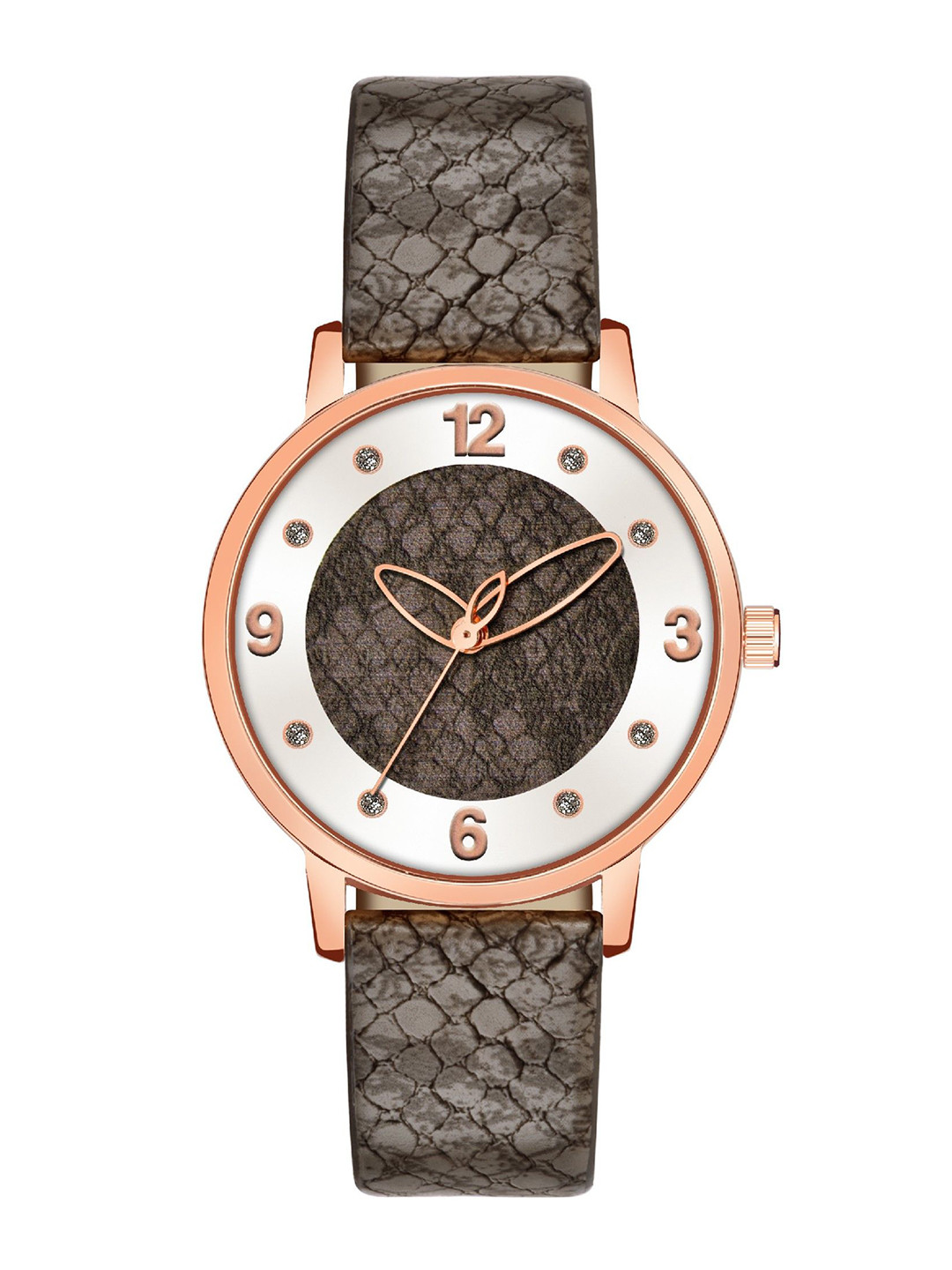 DOUBLERUN Women Dial & Leather Textured Straps Analogue Multi Function Watch H05NMT-365