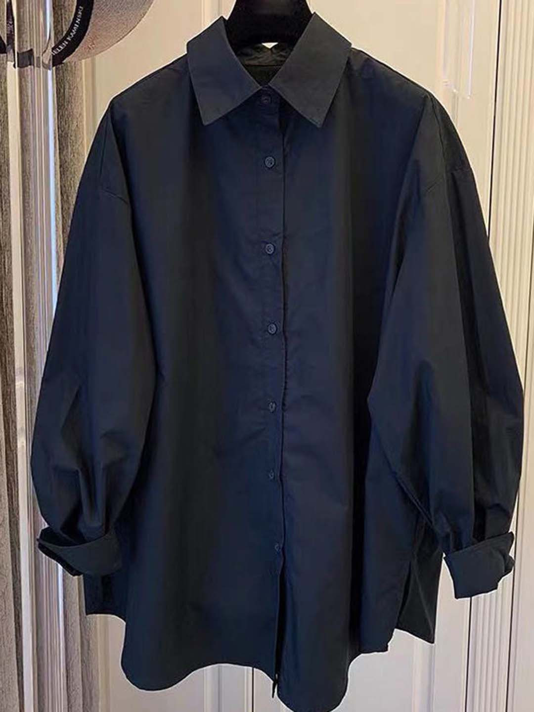 Outzidr Women Oversized Button Down Shirt