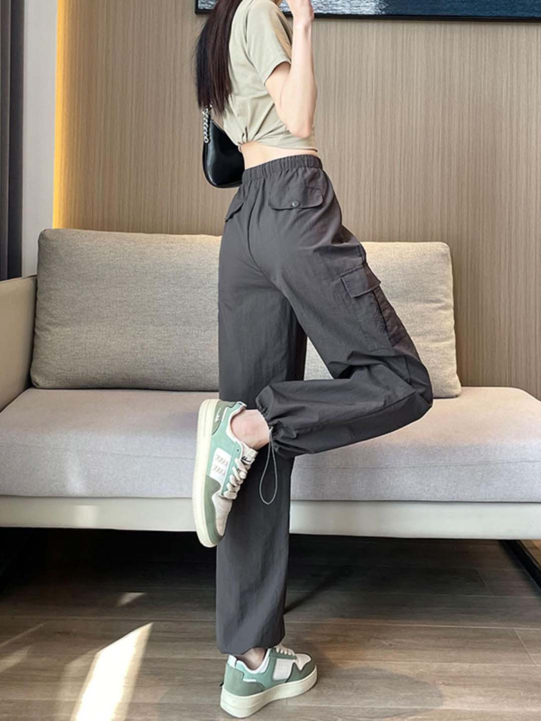 Outzidr Women Drawstring Cargo Pants