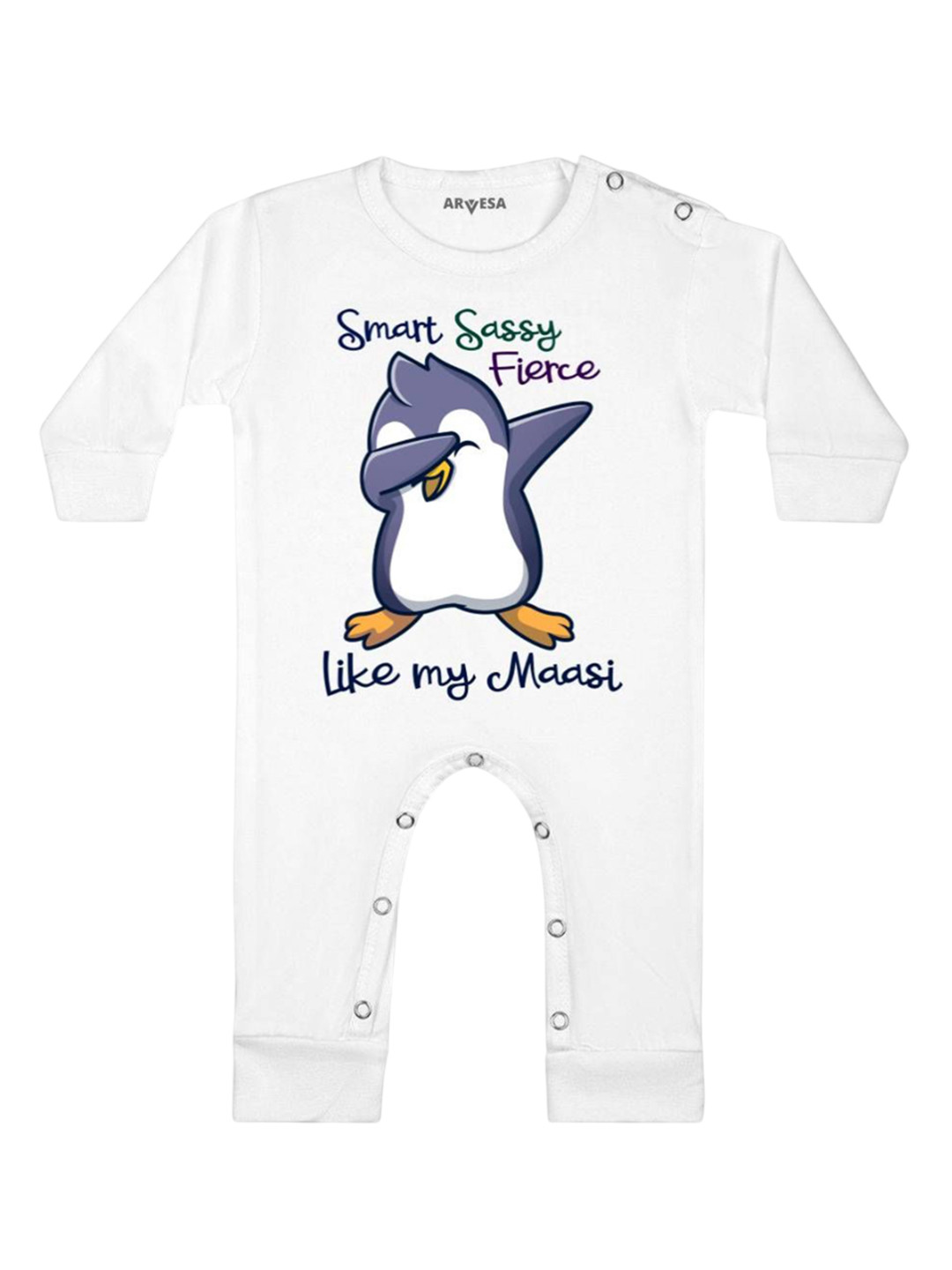 Arvesa Kids Smart Sassy Like My Maasi Printed Baby Bodysuit