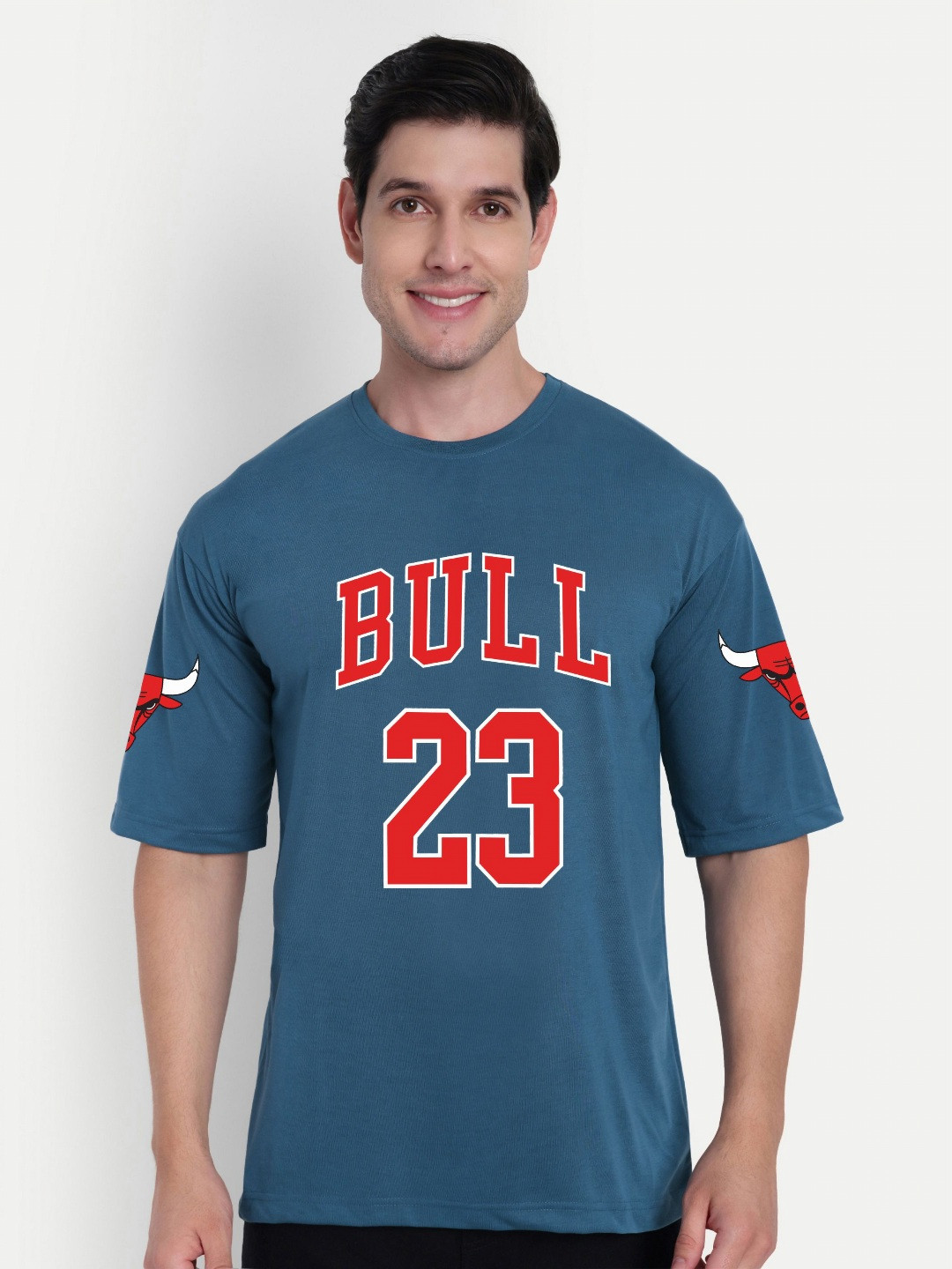 BENNY BROOKS Men Typography Printed Round Neck Cotton Oversized T-shirt