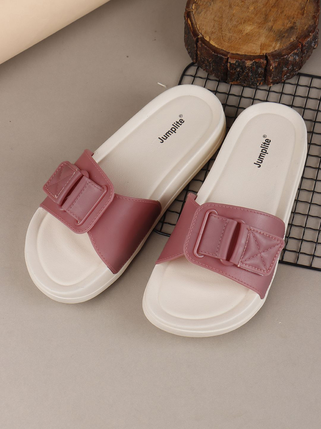JUMPLITE Women Single Buckle Open Back Flats