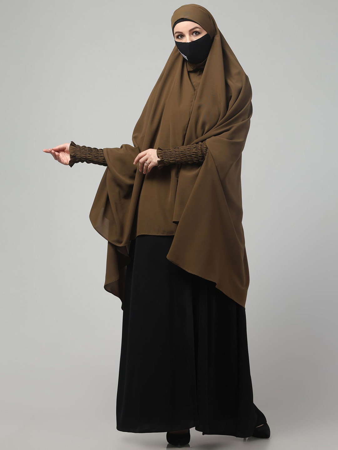 BASHARIYA Long Khimar Hijab With Adjustable Mouthpiece