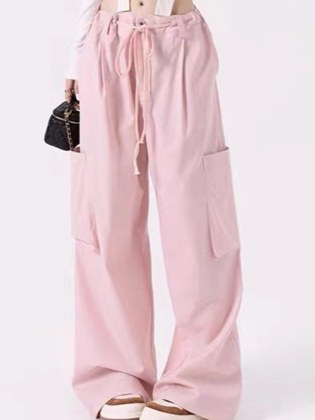 Outzidr Patch Pocket Pink Cargo Pants