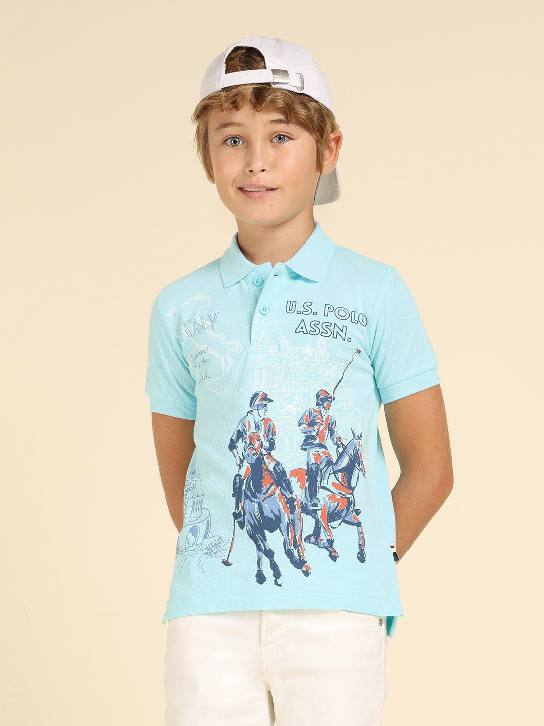 U.S. Polo Assn. Kids Uspa Boys Printed Polo Collar T-shirt