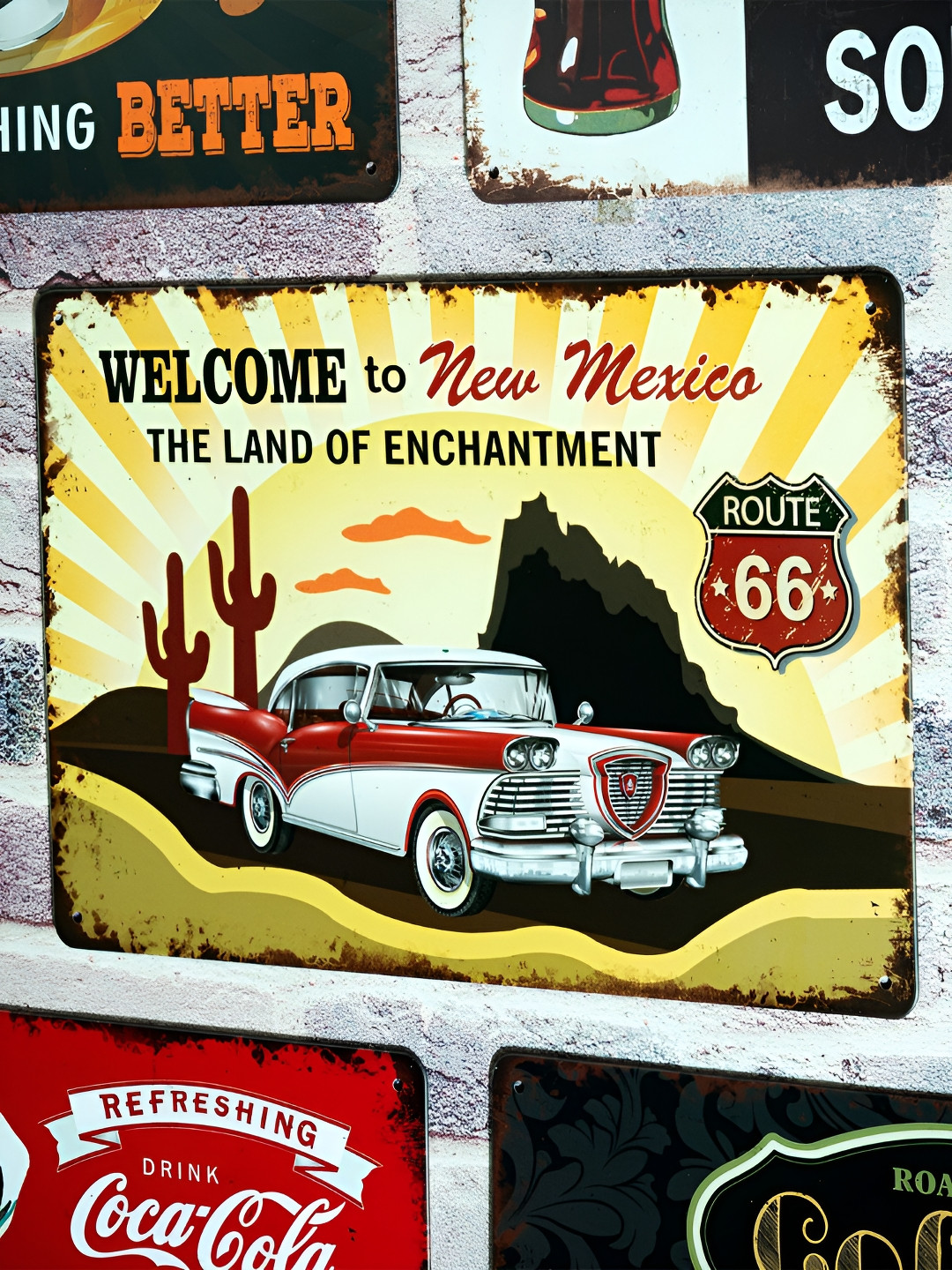 eazy wagon Number Plates Big wall sign - Vintage Car Welcome To New Mexico Metal Signs and Plaques-7.9In