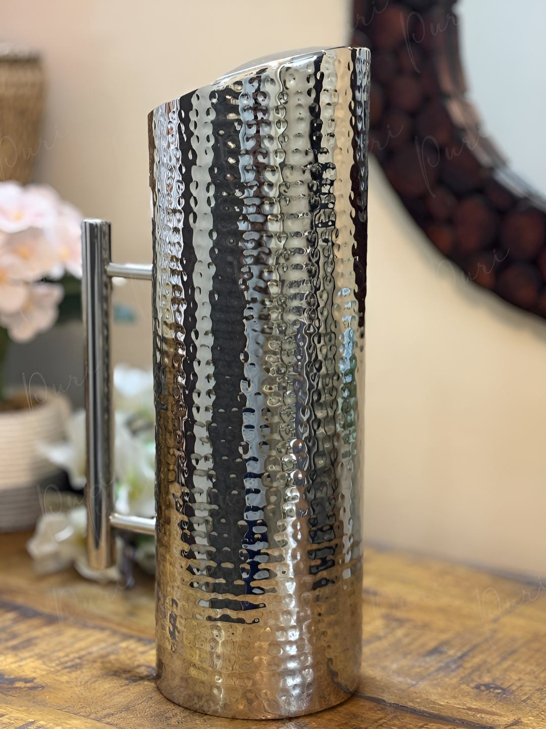 PURI Stainless Steel Water Jug Hammered Pattern 2.2 Liter
