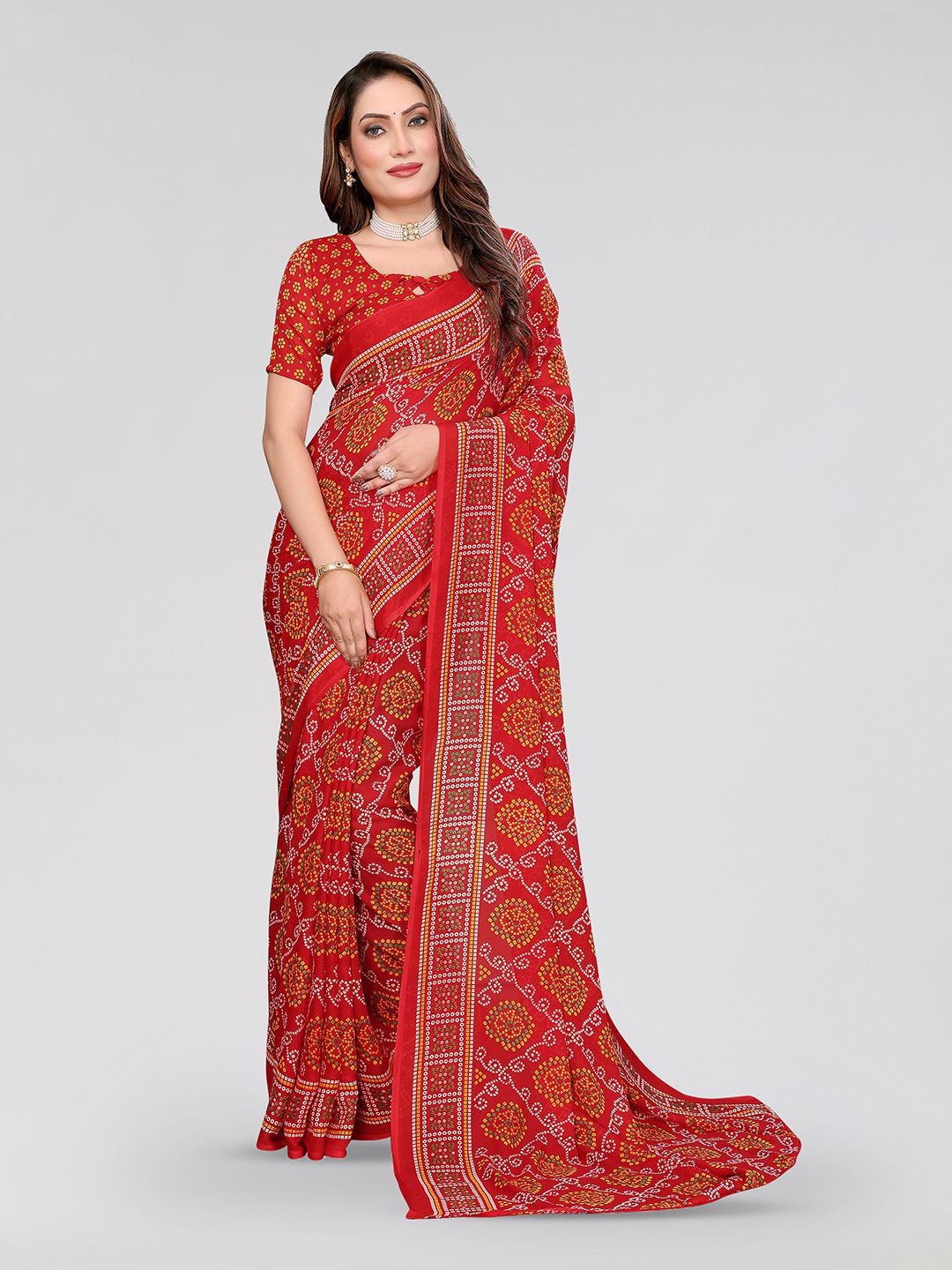 Moda Rapido Bandhani Printed Regular Saree