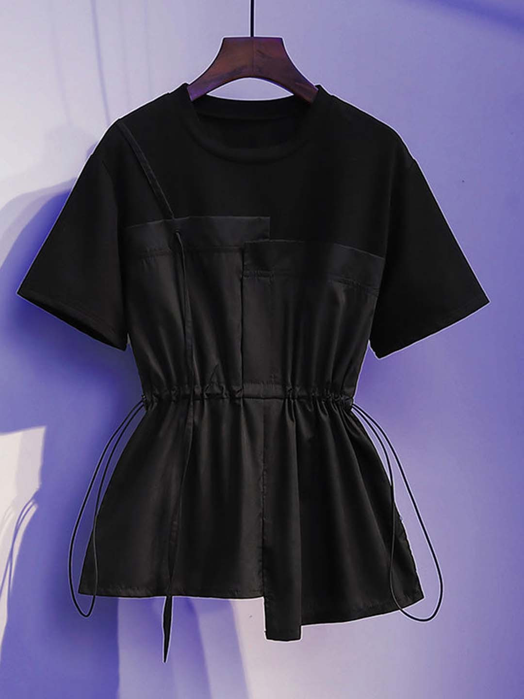 Outzidr Black Twofer Style Tshirt