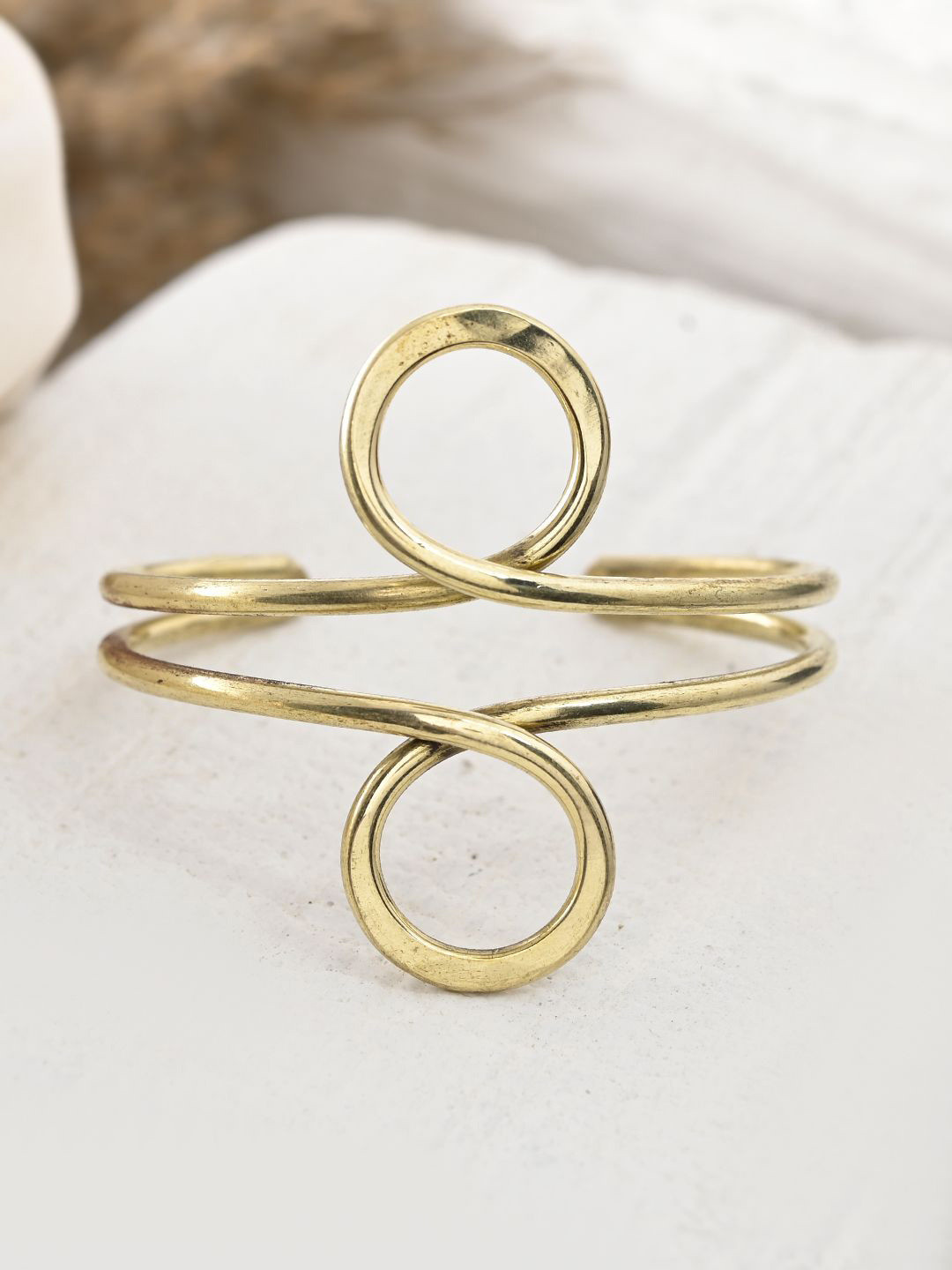 Silvermerc Designs Women Gold-Plated Wave Cuff Bracelet