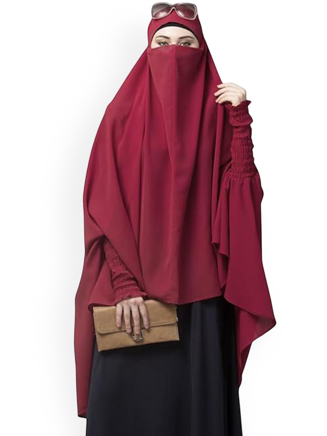 BASHARIYA Long Khimar Hijab With Adjustable Mouthpiece