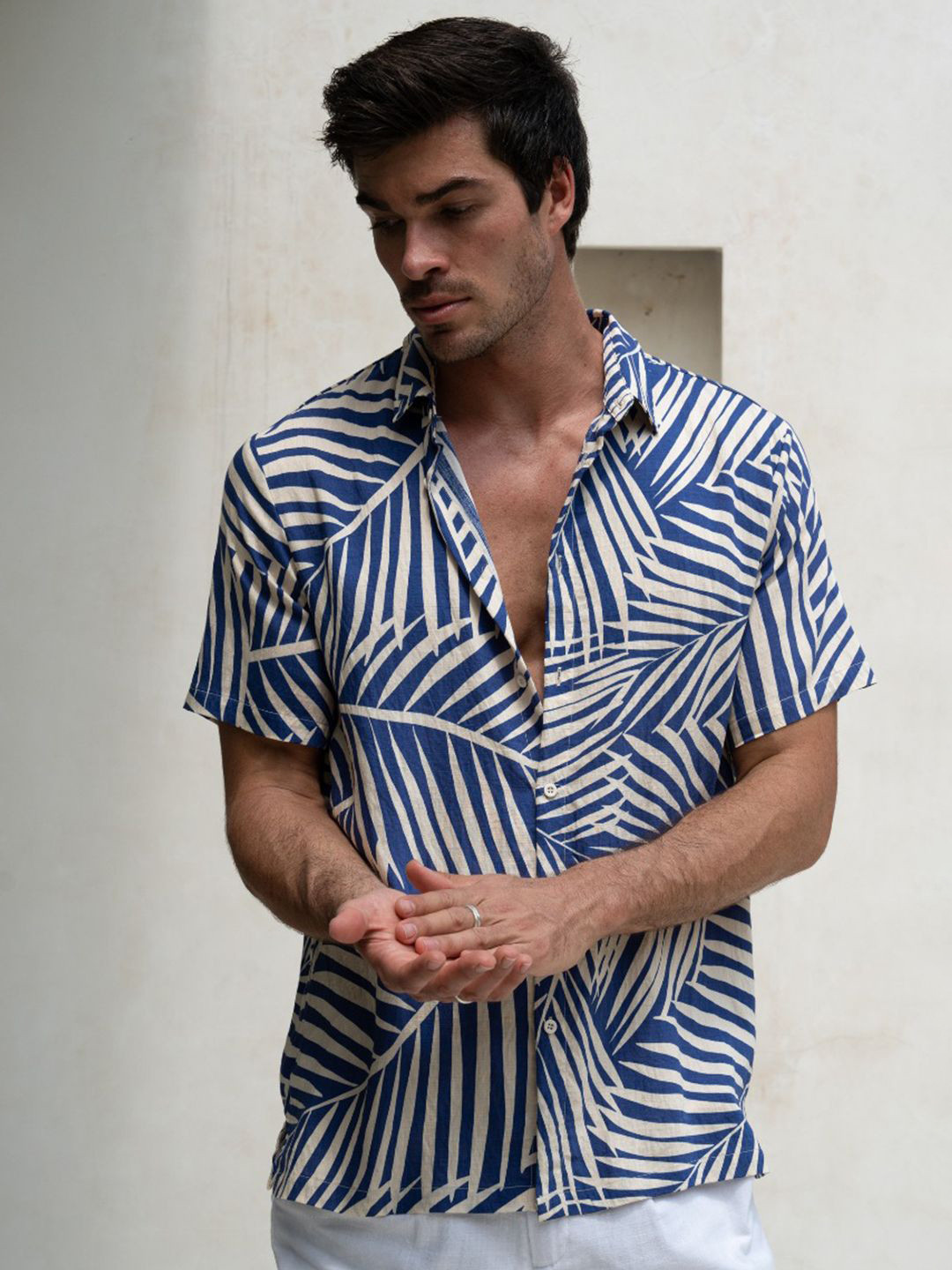 ZYNG Tropical Geometric Regular Fit Casual Shirt