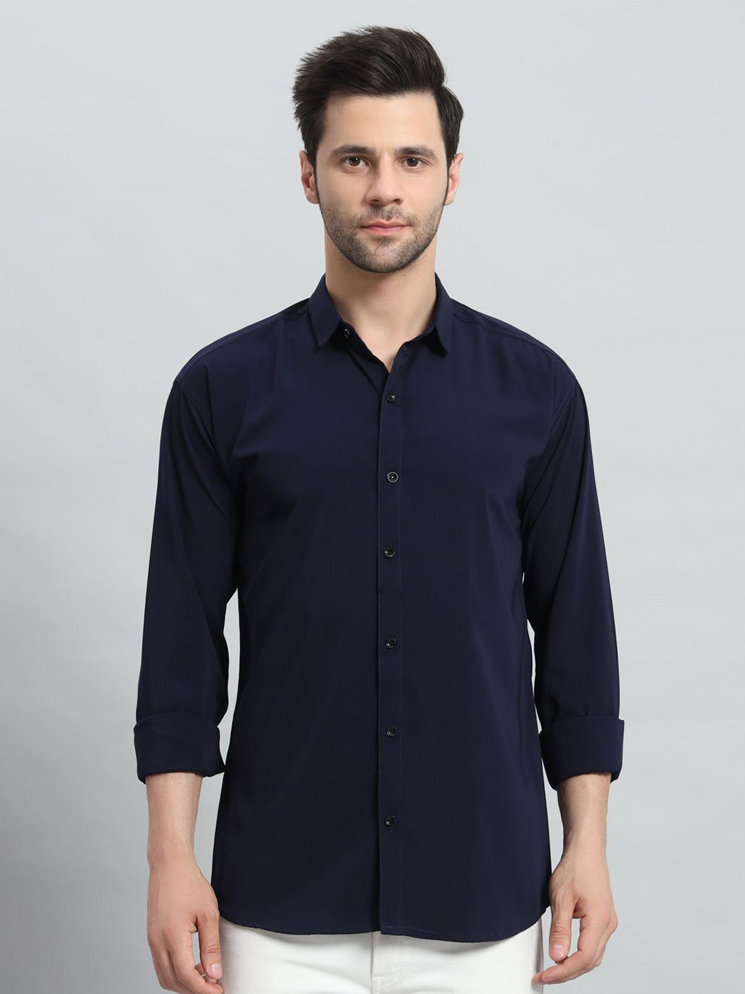 ELIXORIA Spread Collar Classic Slim Fit Formal Cotton Shirt