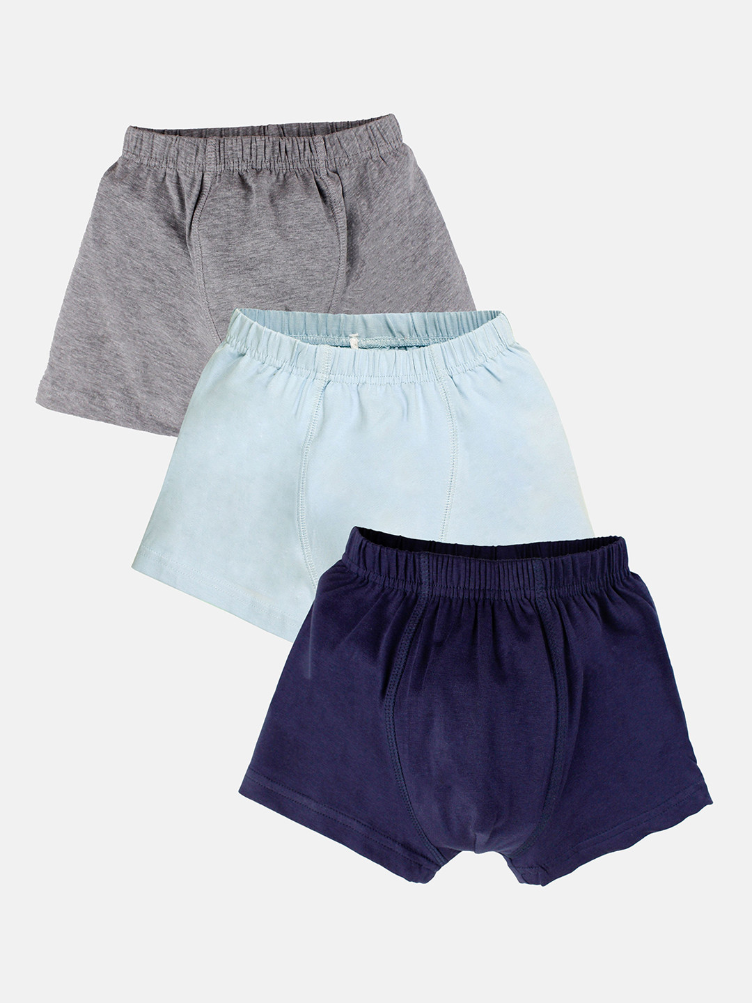 KiddoPanti Boys Trunk SS25BXR002-Grey Melange/ Ice Blue/ Navy-Grey Melange/ Ice Blue/ Navy