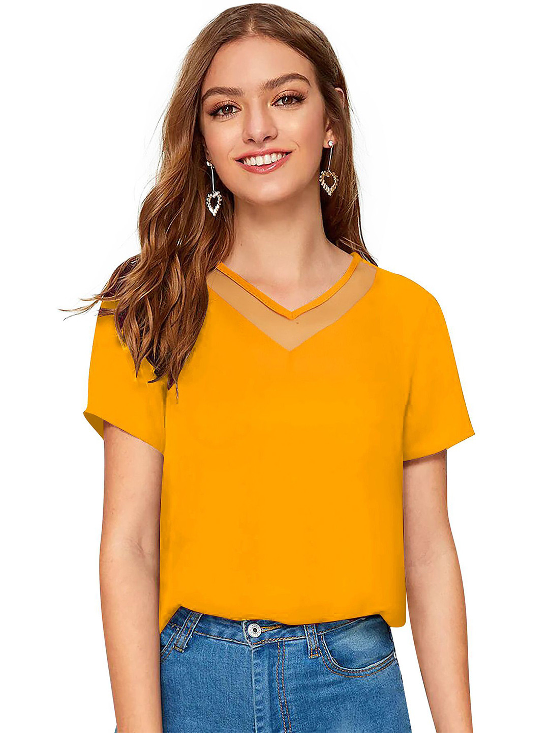 Fashion Care Tipsy1 Women V-Neck Regular Top