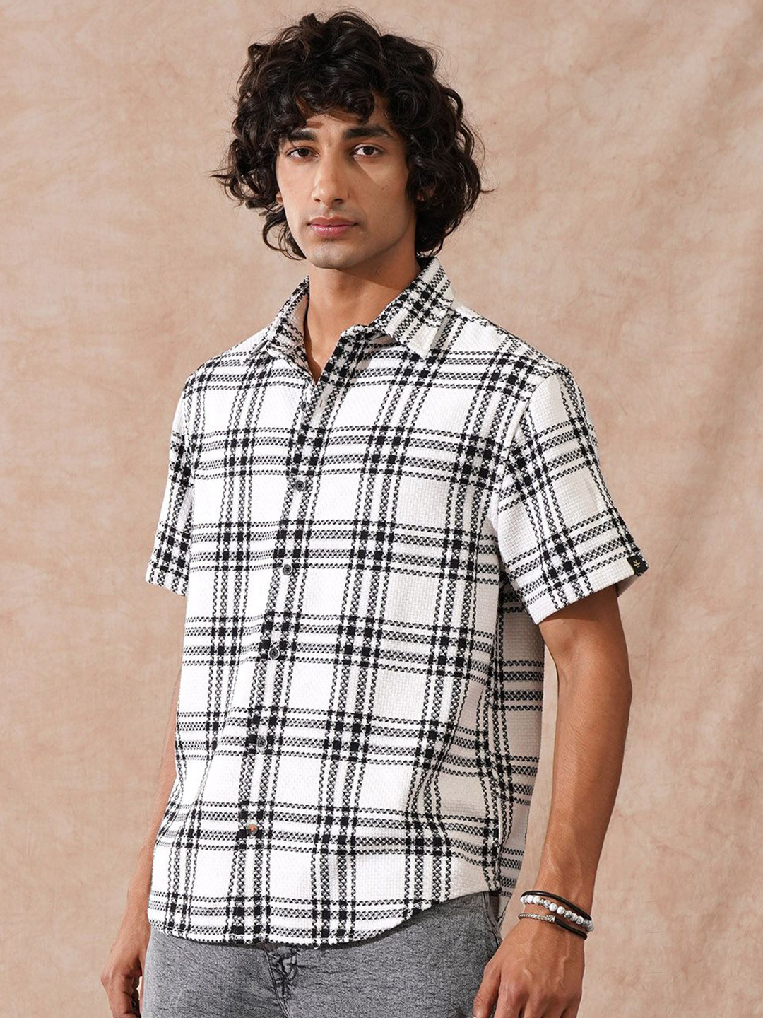 WROGN Men Comfort Tartan Checks Checked Casual Shirt