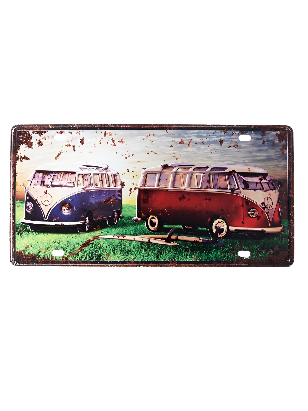 eazy wagon Green & Blue Volkswagen Van Printed Wall HangingDecor