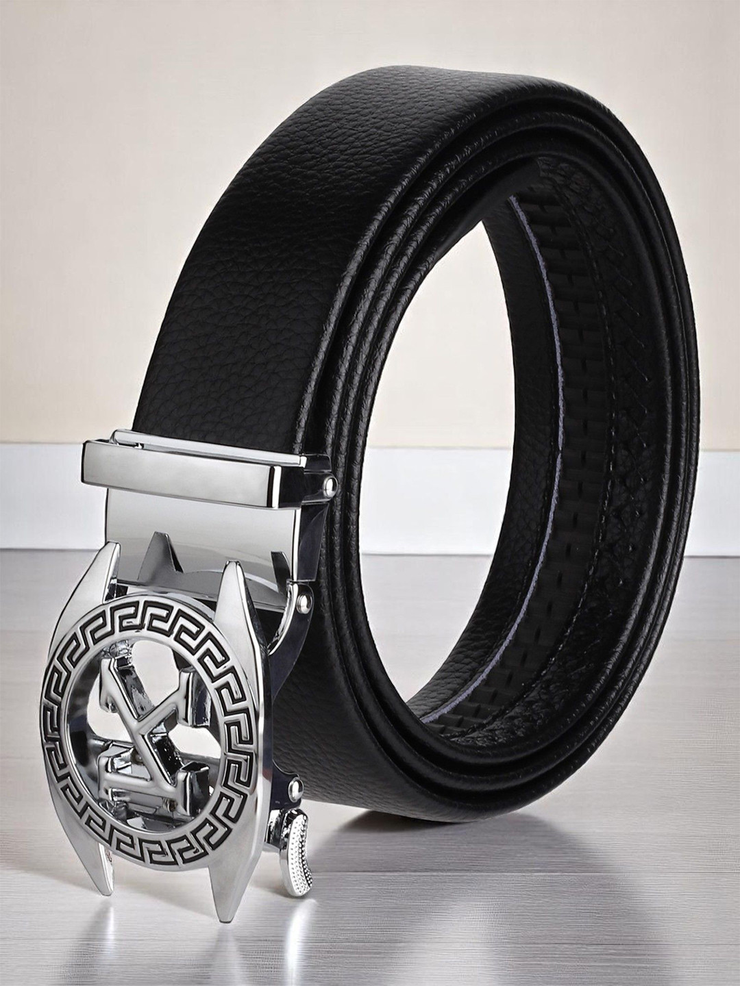 Killer Men Textured Alphabet Letter Autlock Slider Buckle Belt