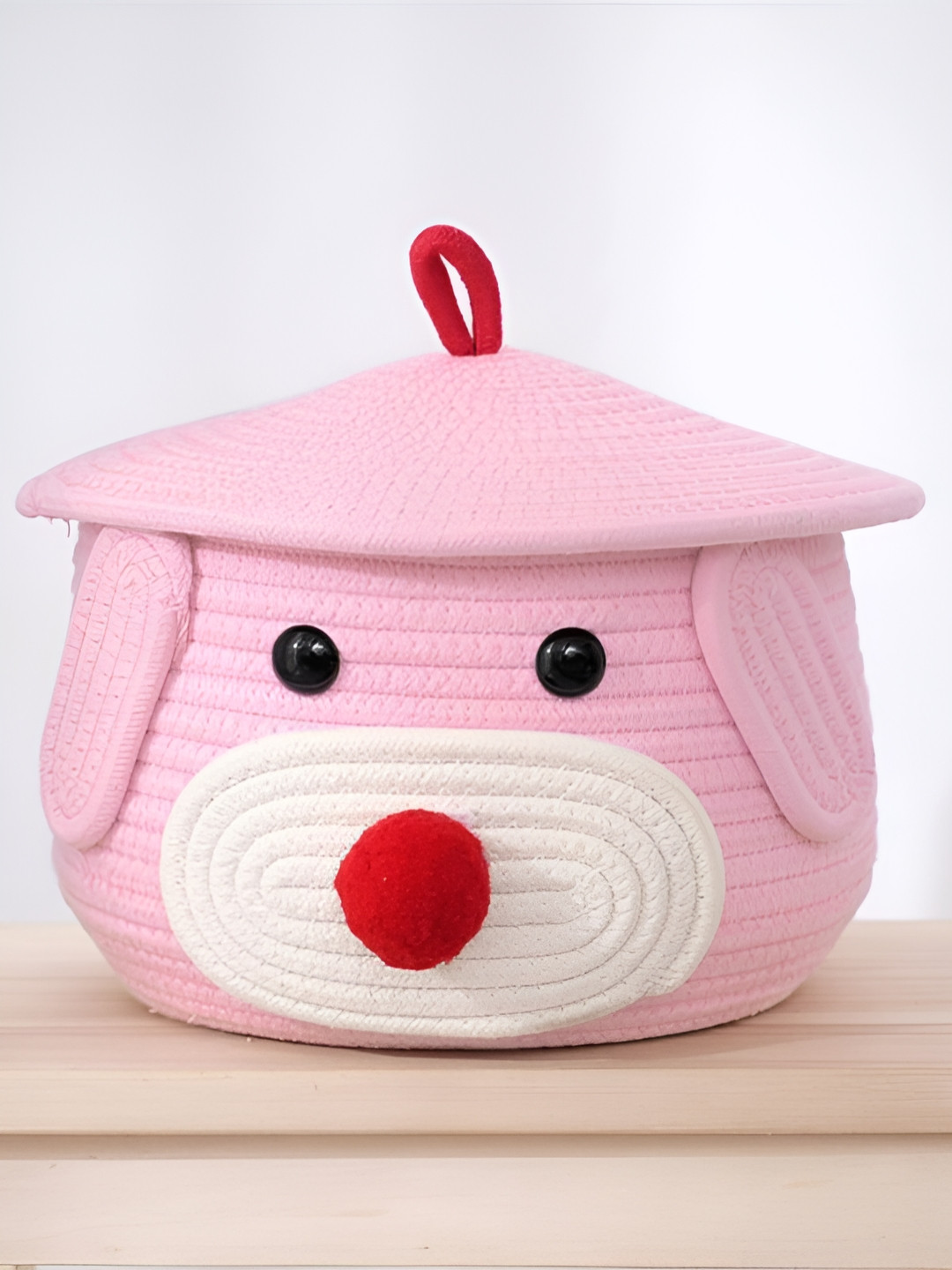 RADECOR Pink Tote Basket Bamboo Jewellery Organisers