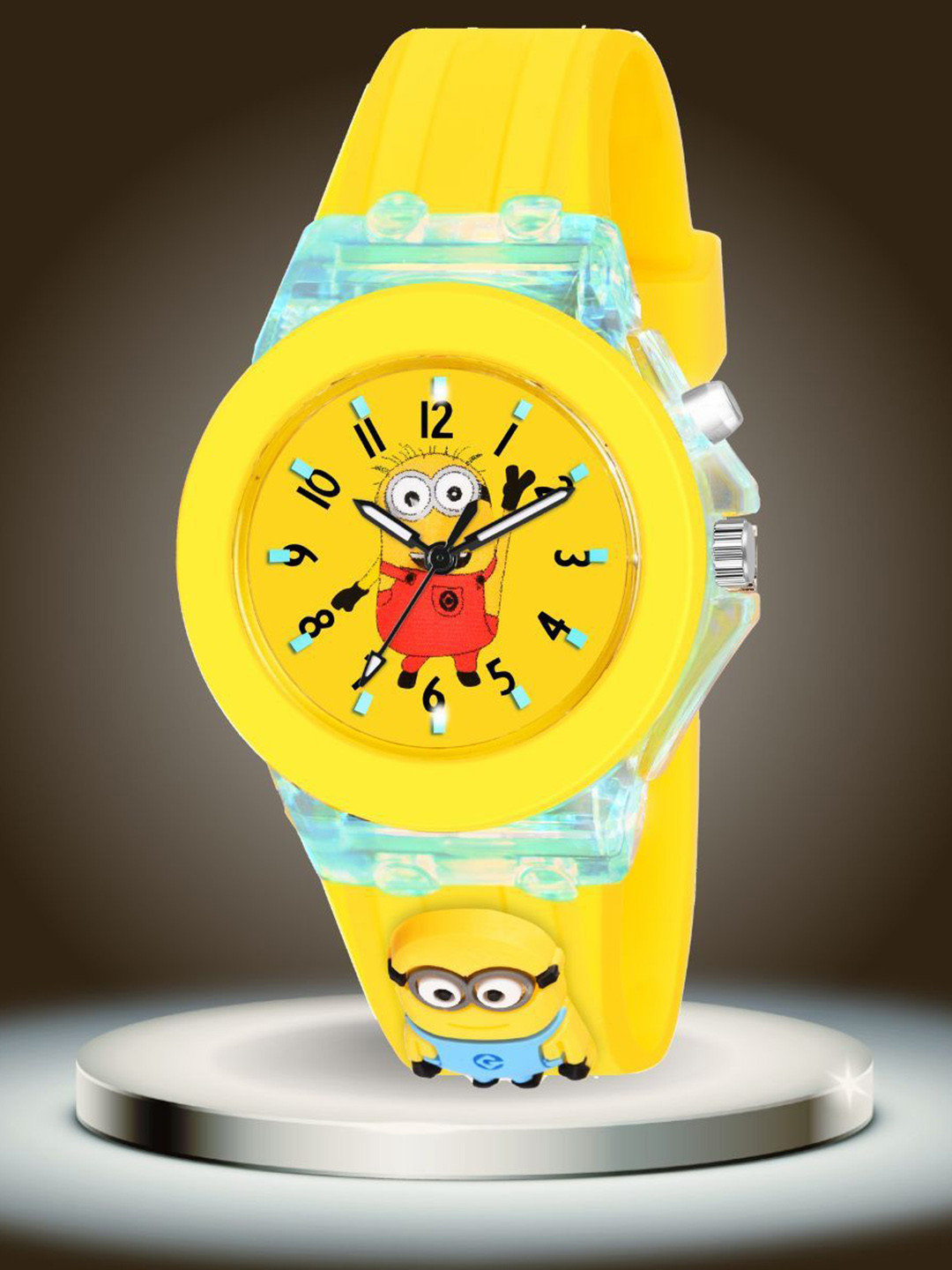 ON TIME OCTUS Unisex Kids Printed Dial & Straps Analogue Watch KD-038 YELLOW MINION