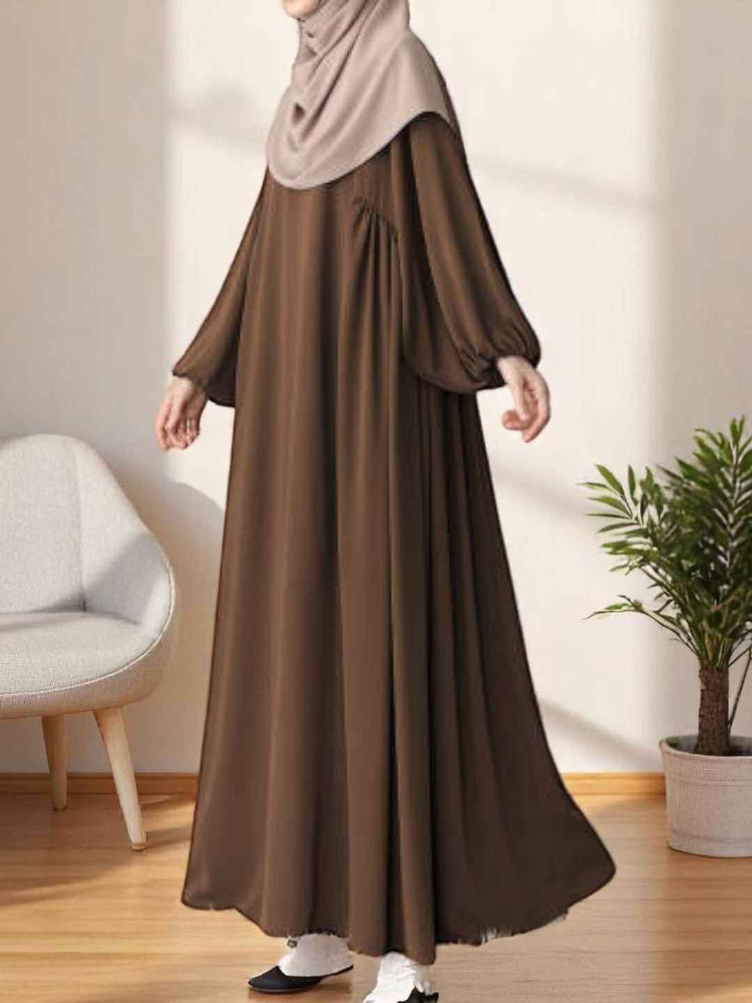 BASHARIYA Umbrella Flare With Balloon Sleeves Abaya Burqa