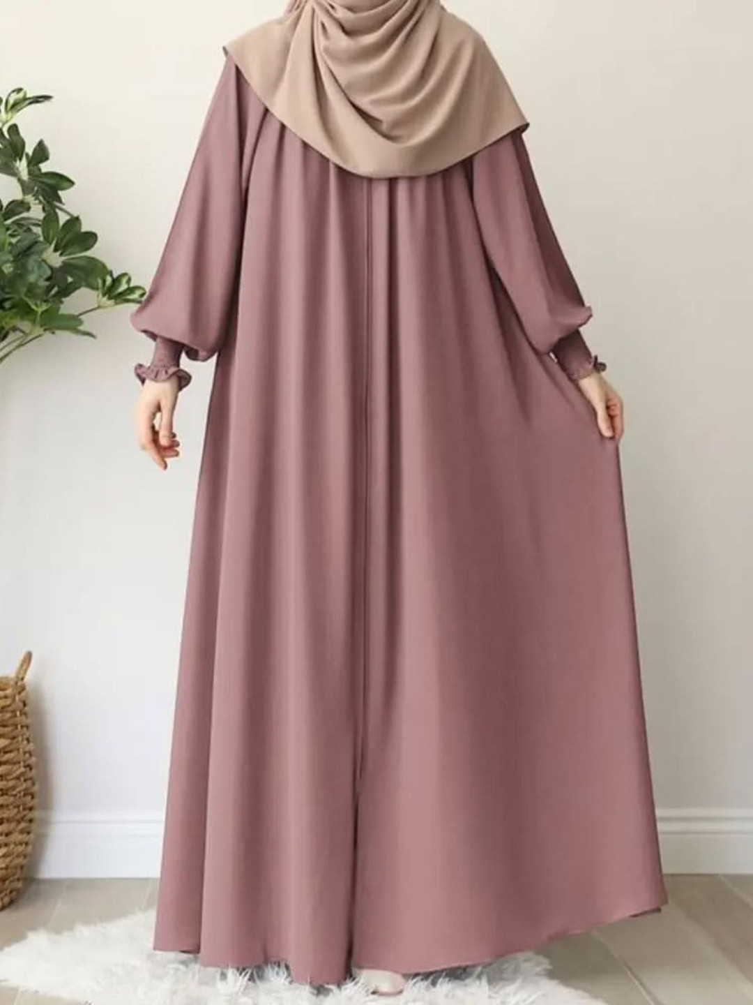 BASHARIYA Front-Open Full Zipper Abaya Burqa With Scarf