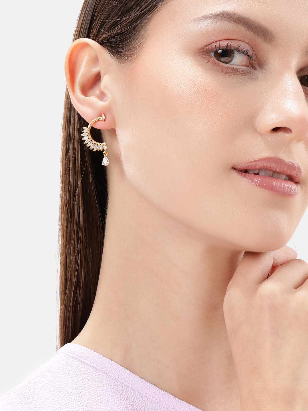 DressBerry Crescent Shaped Drop Earrings