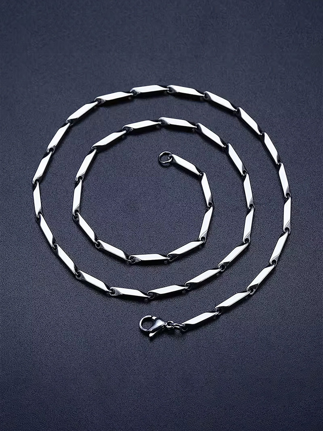 The Roadster Lifestyle Co. Men Silver-Plated Stainless Steel Trendy Rice Design Chain