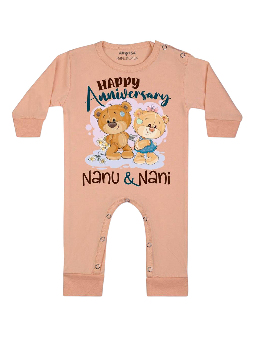 Arvesa Happy Anniversay Nanu & Nani Printed Bodysuit