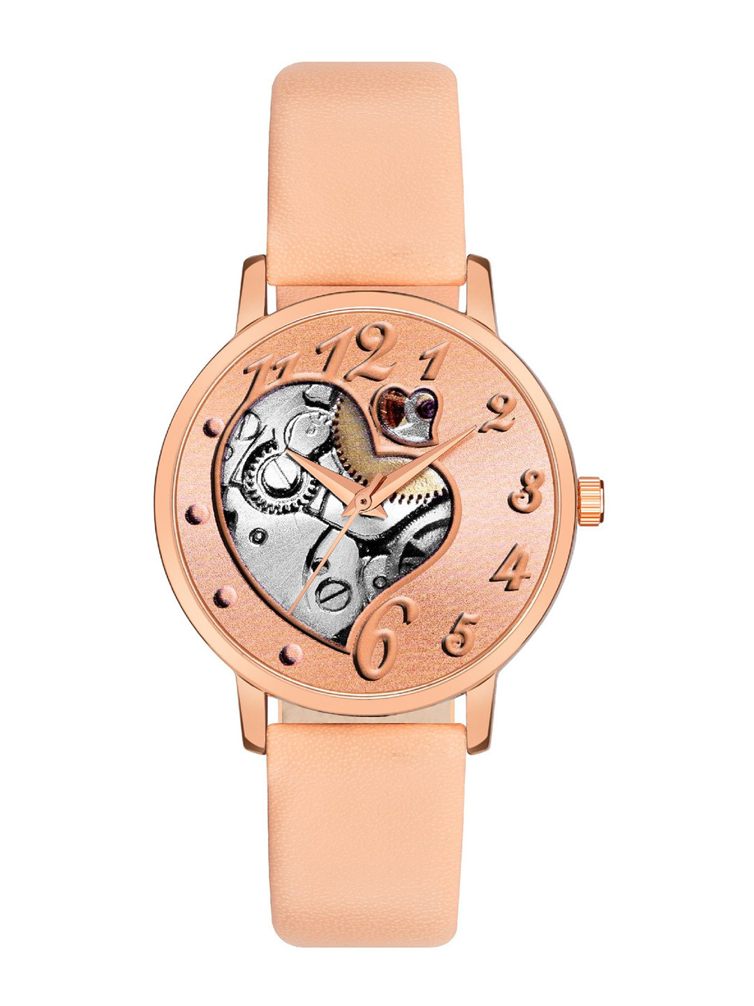 DOUBLERUN Women Dial & Leather Straps Analogue Multi Function Watch H05NMT-374