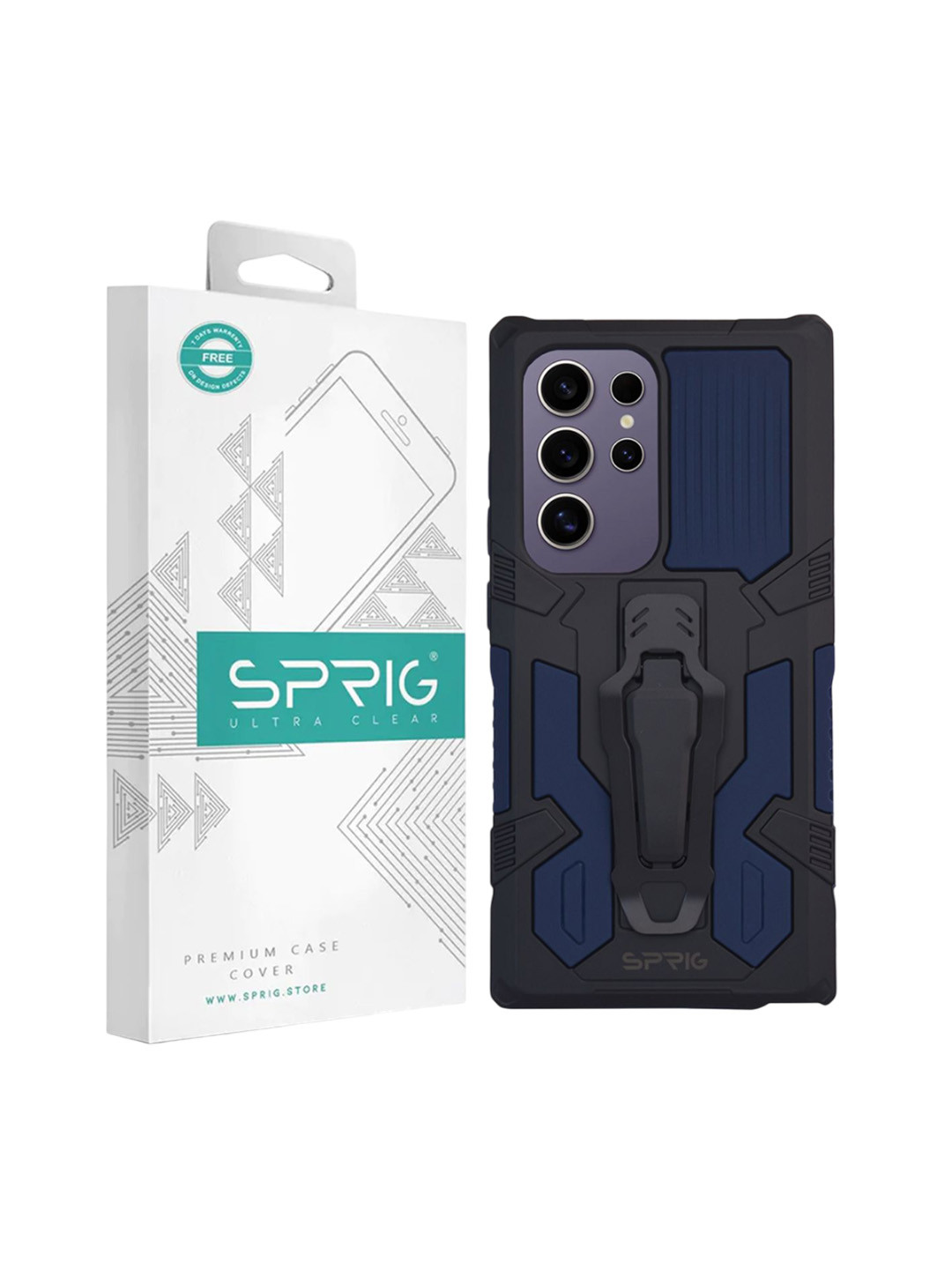 SPRIG Samsung Galaxy S24 Ultra Armor Case with Clip Back Cover