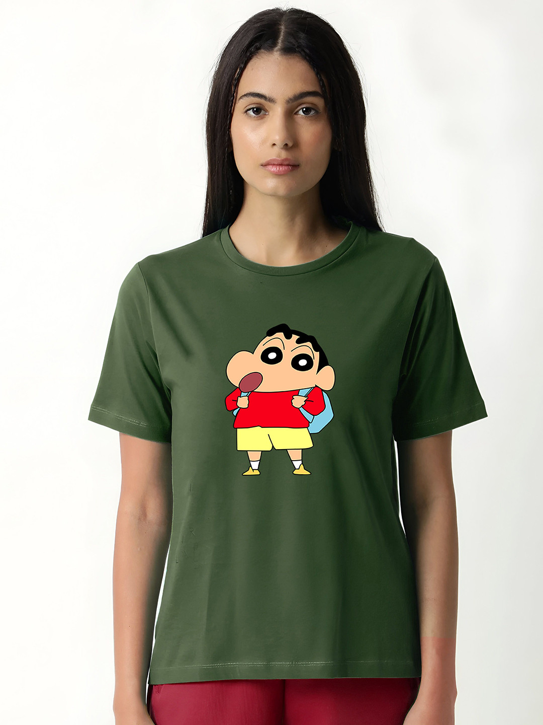 Jack Paris Women Shin-chan Printed Round Neck T-Shirt