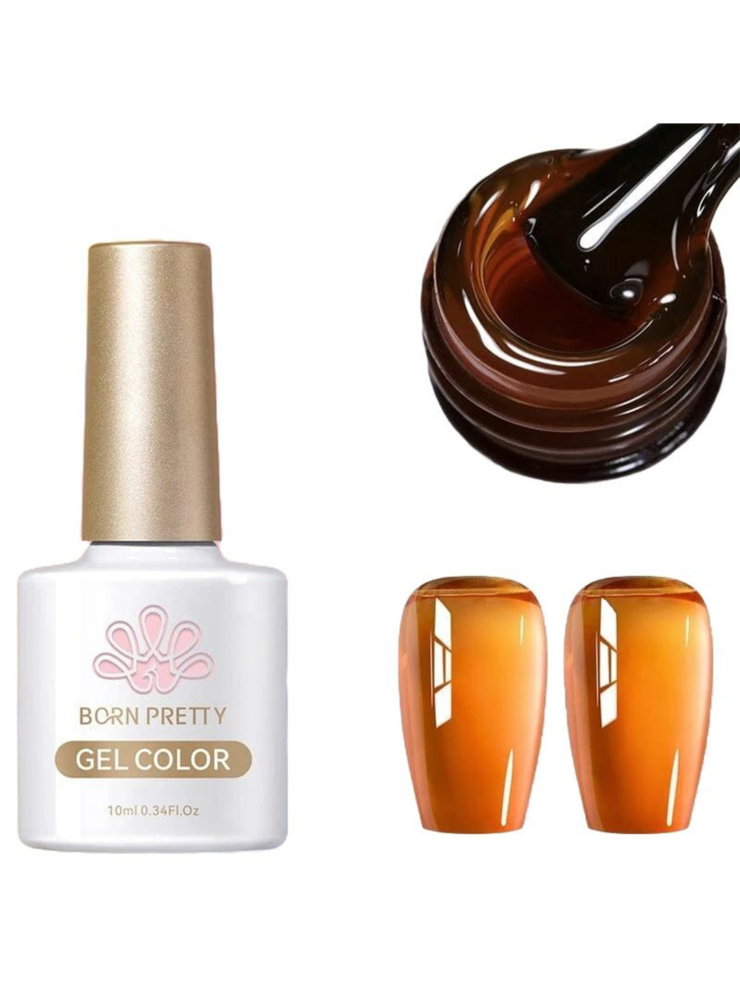 BORN PRETTY Long Lasting Jelly Gel Nail Polish - 10 ml - Orange JN87