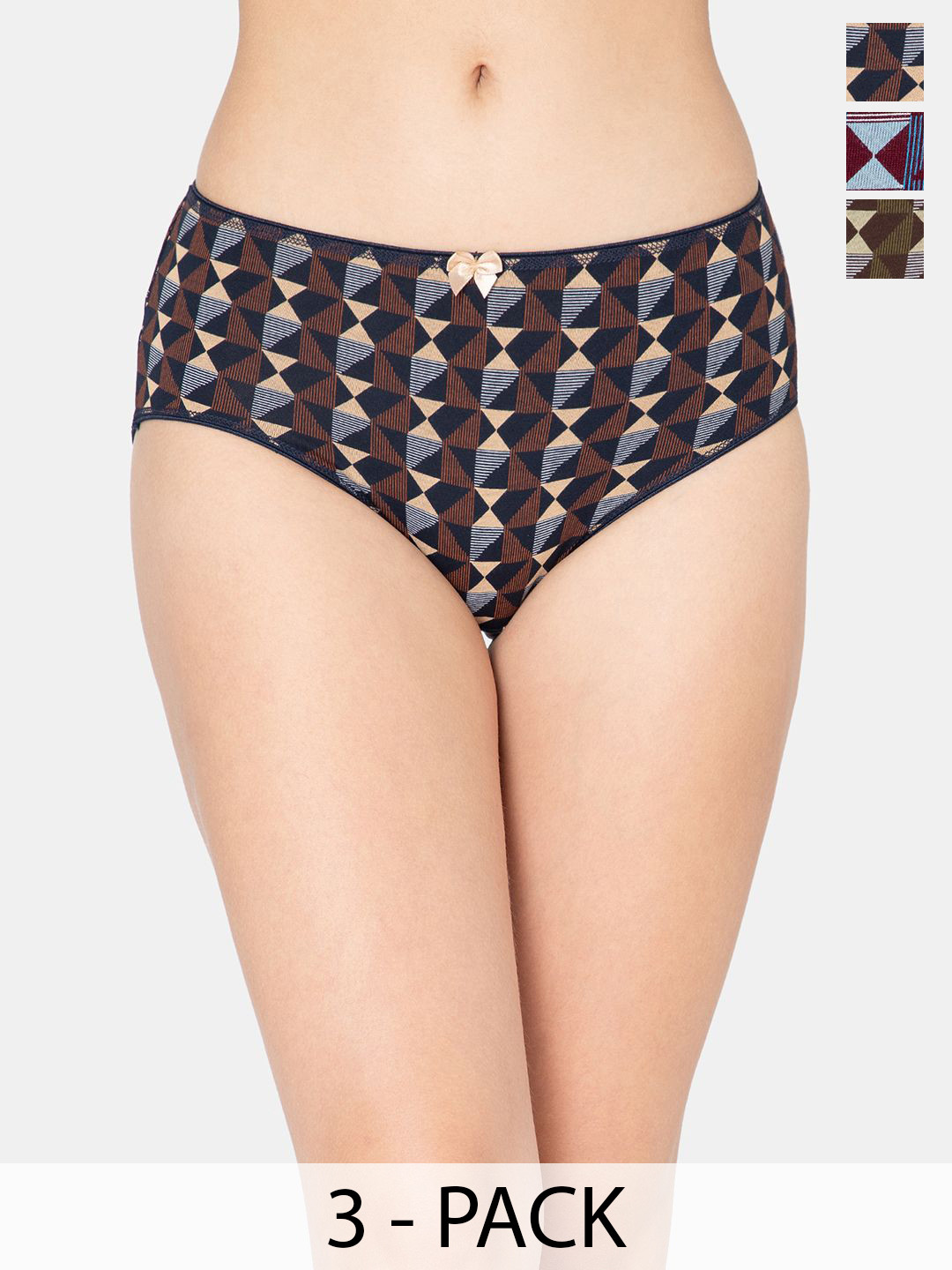 Lady Lyka Pack Of 3 Printed Cotton Hipster Briefs A-GOSSIPS-1A