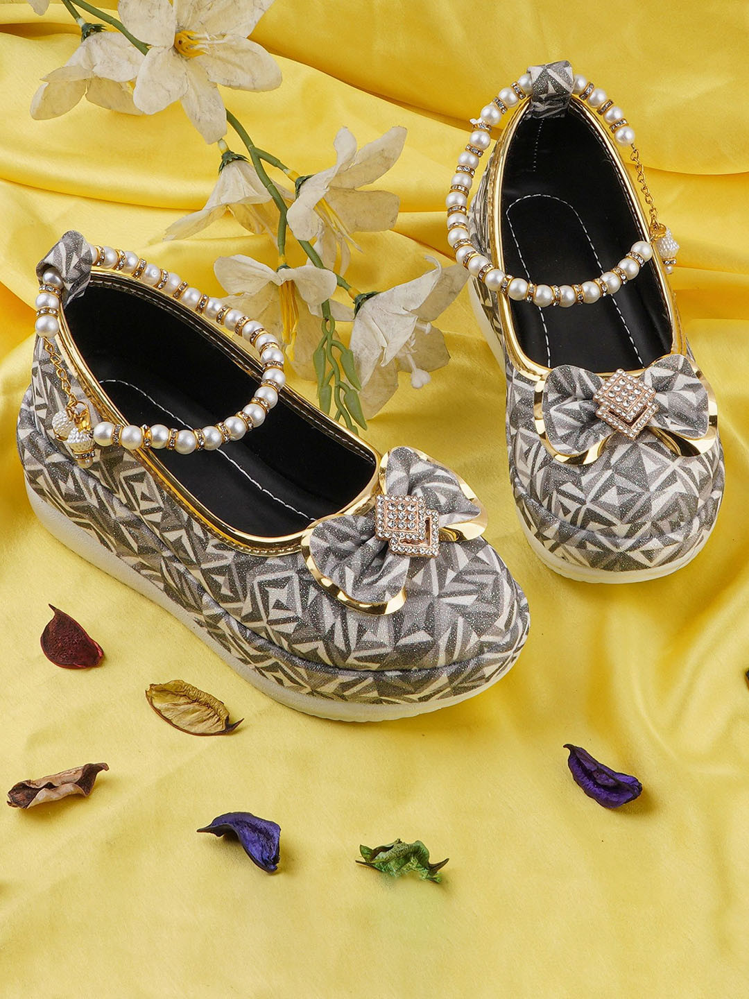 BAESD Girls Party Beaded Wedge Heels