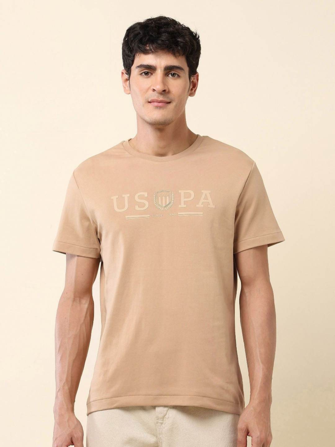U.S. Polo Assn. Gold Cup Men Brand Logo Printed Slim Fit T-shirt