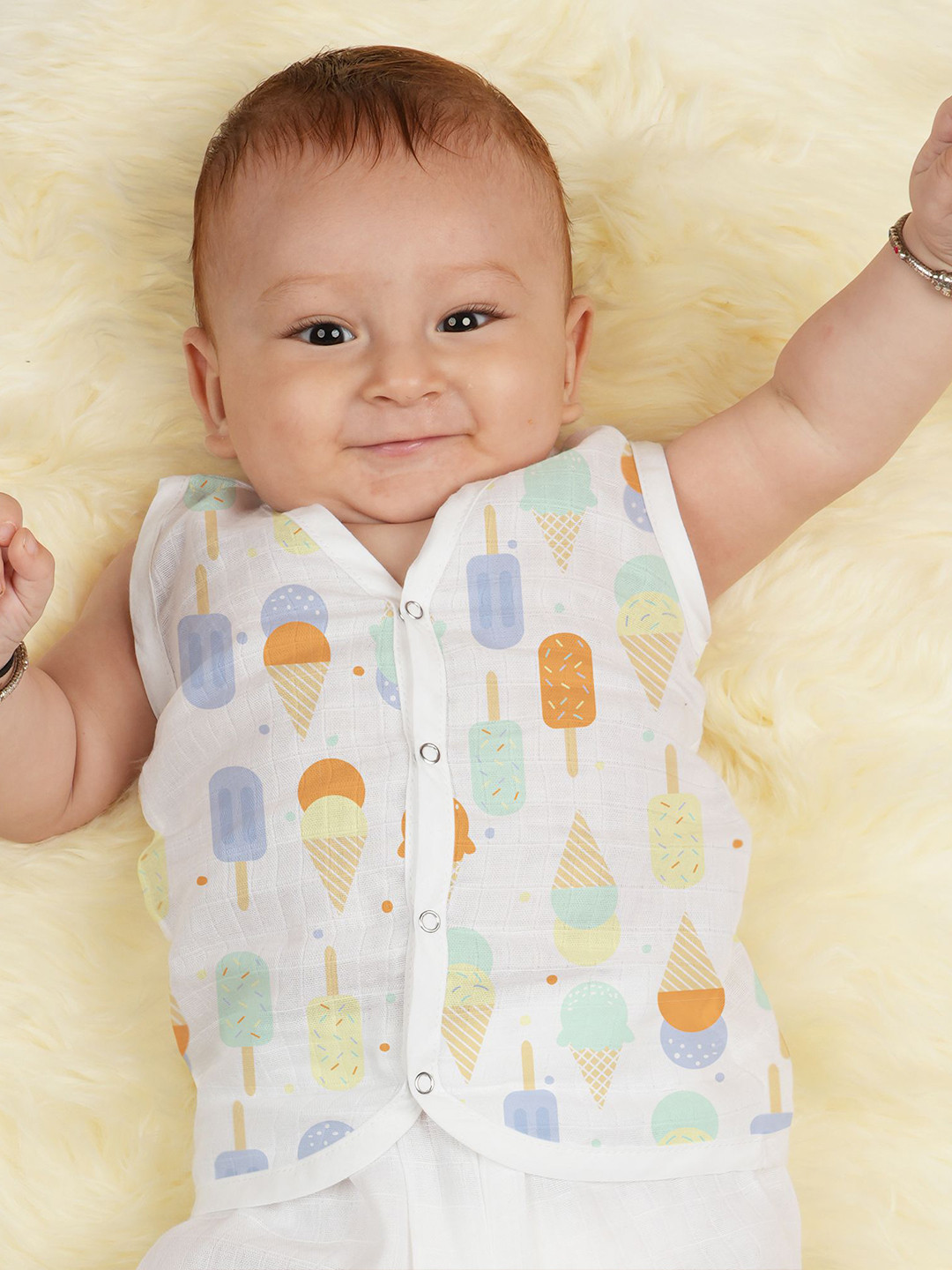 1st Step Infants Pack Of 4 Printed Muslin Cotton Up Knot Jhablas