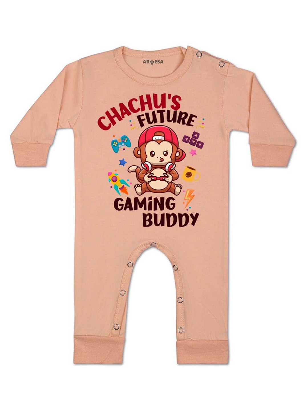 Arvesa Kids Chachu Future Gaming Buddy Printed Baby Romper