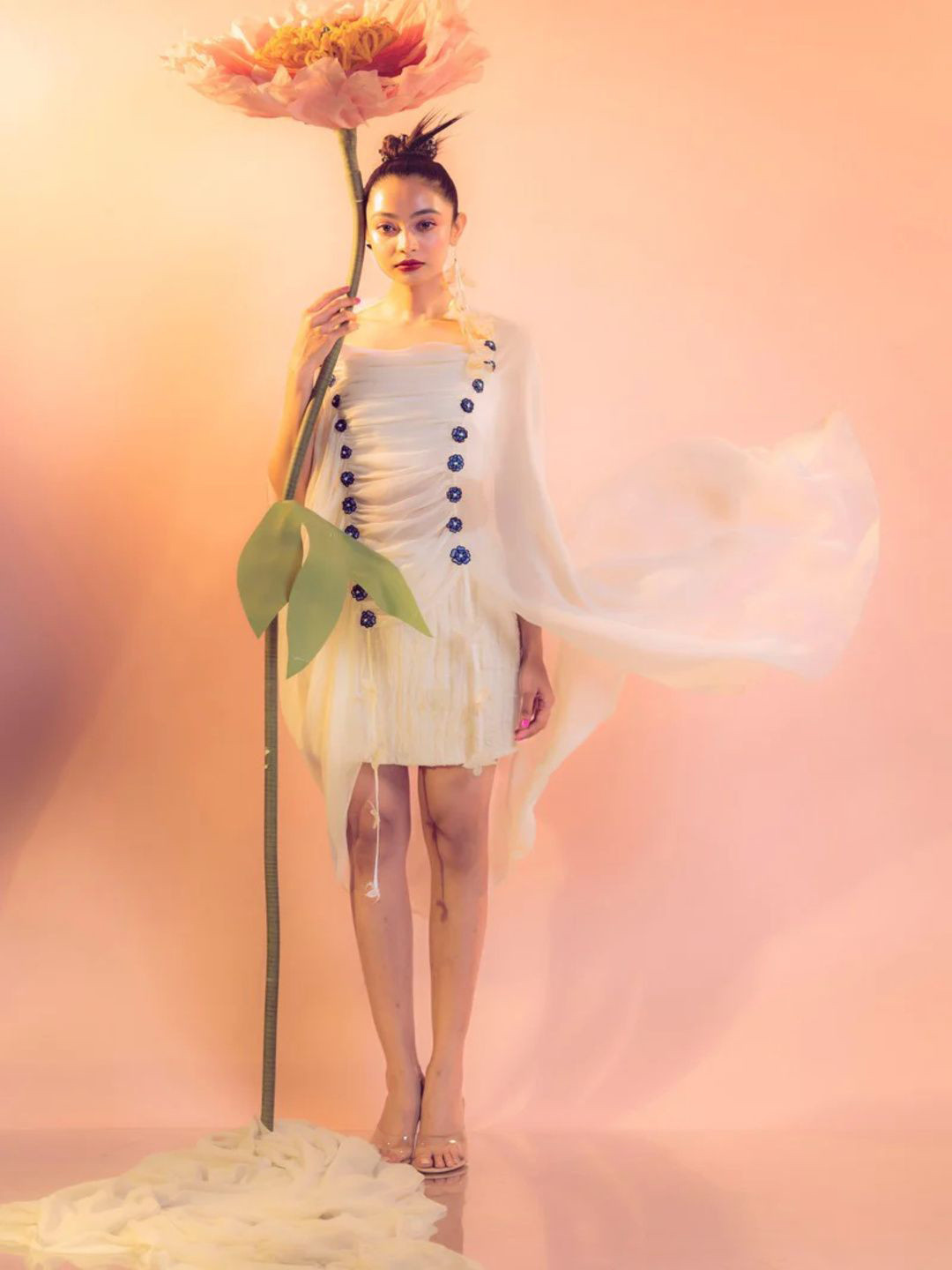 FIRKI  Women Linen Cape Sleeves Top