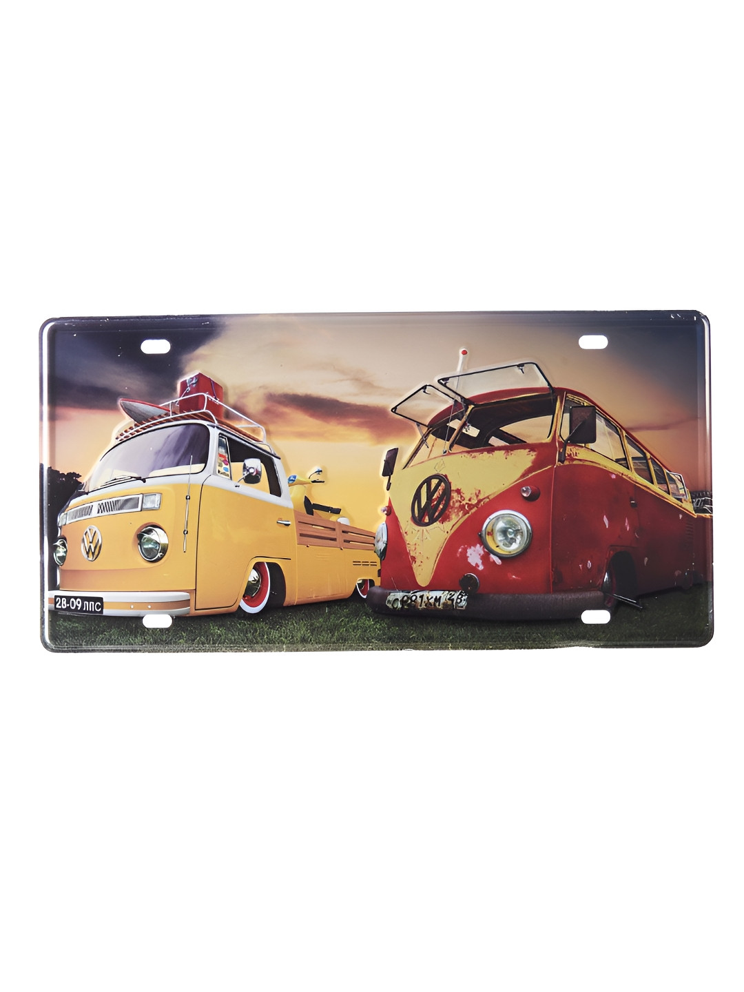 eazy wagon Yellow & Red  Volkswagen Bus Printed Wall HangingDecor