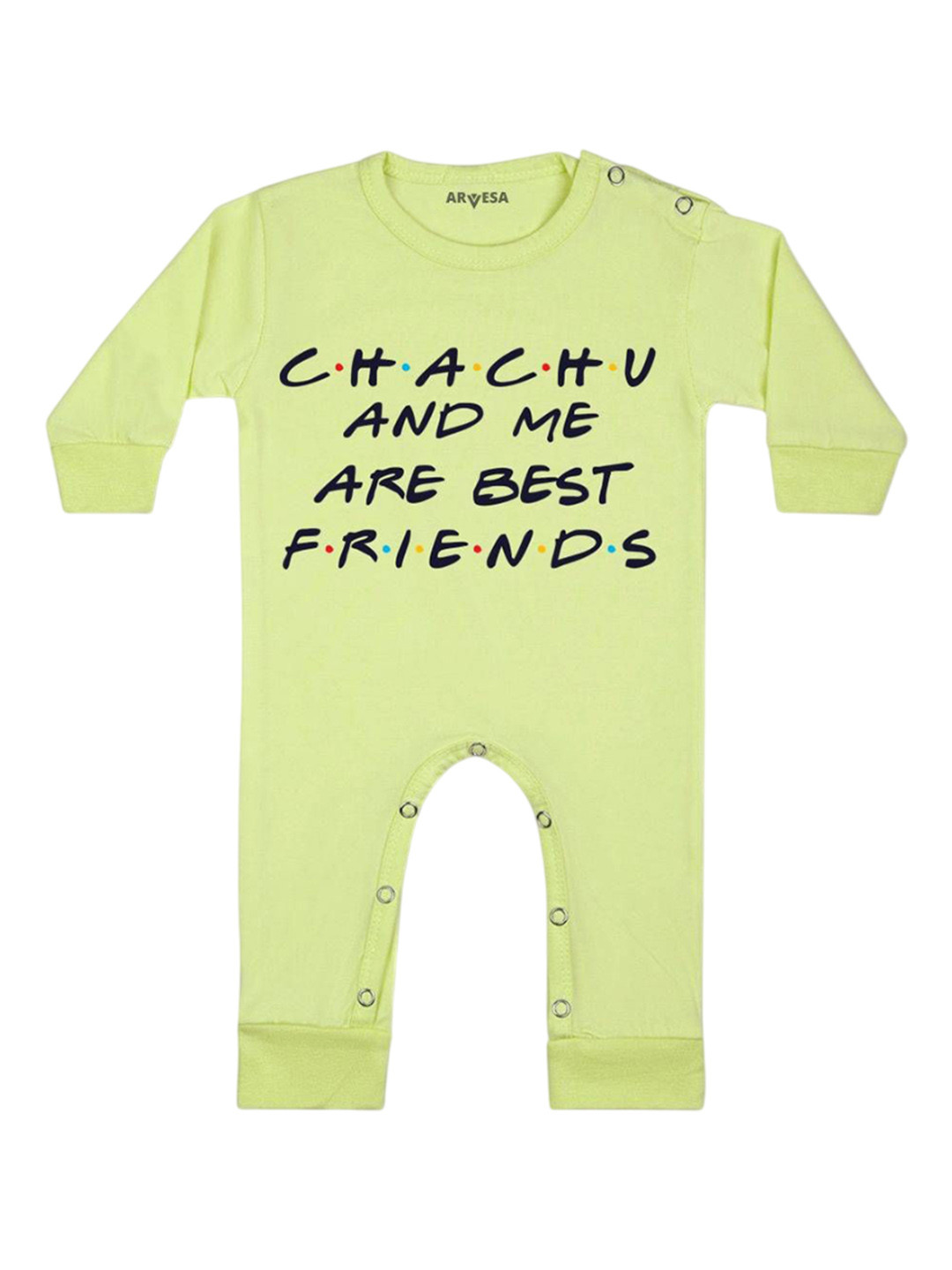 Arvesa Kids Chachu & Me Are Best Friend Printed Baby Romper