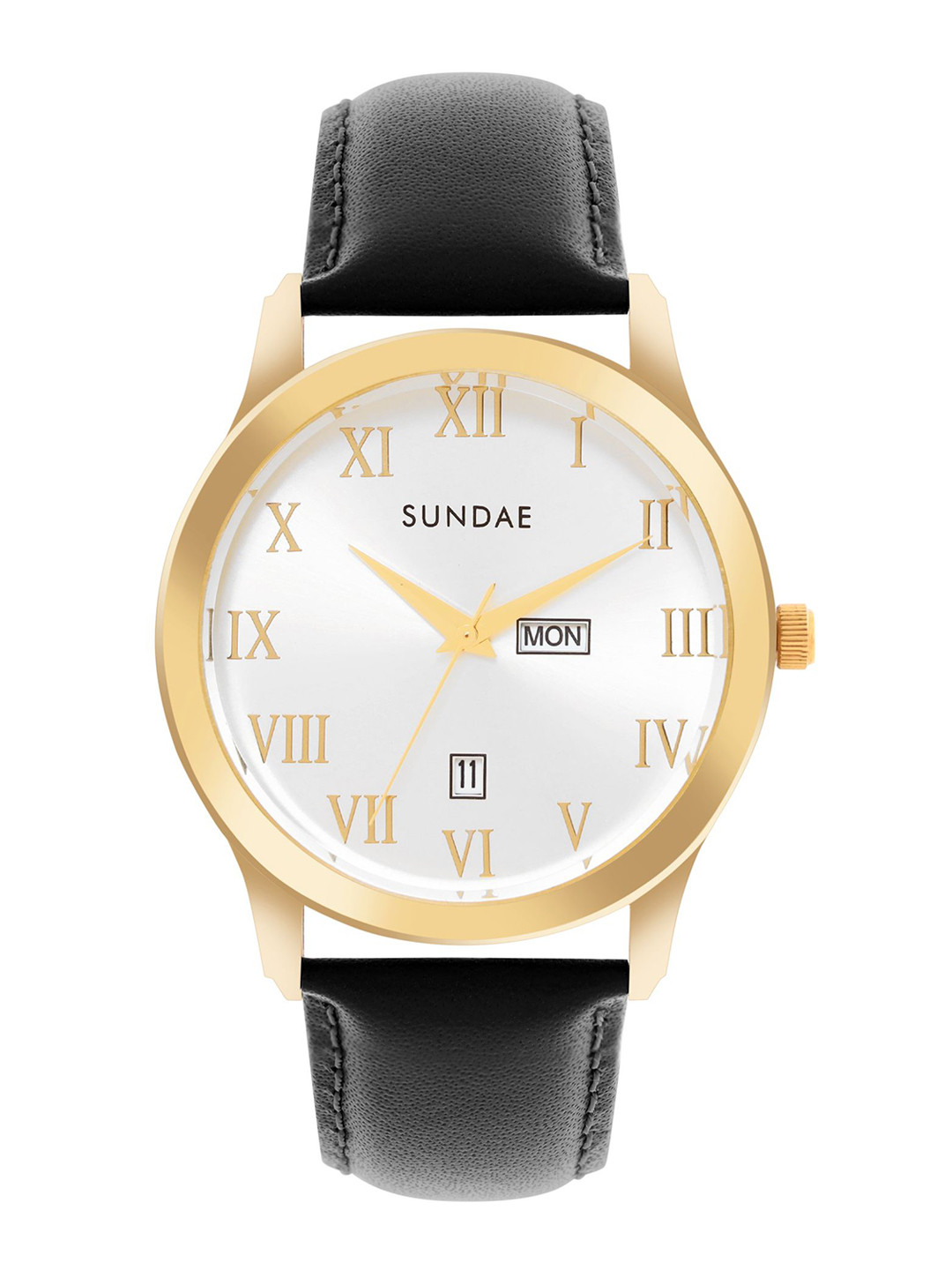 SUNDAE Men Brass Dial & Leather Straps Analogue Watch 788904 M-31 IGP L.B.-4