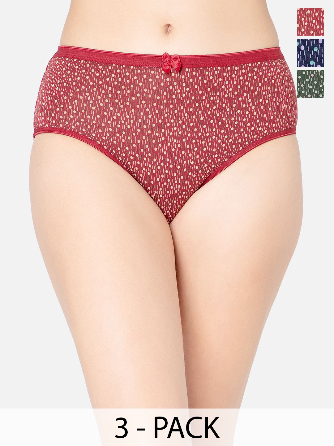 Lady Lyka Pack Of 3 Printed Cotton Hipster Briefs A-SECRET-8A