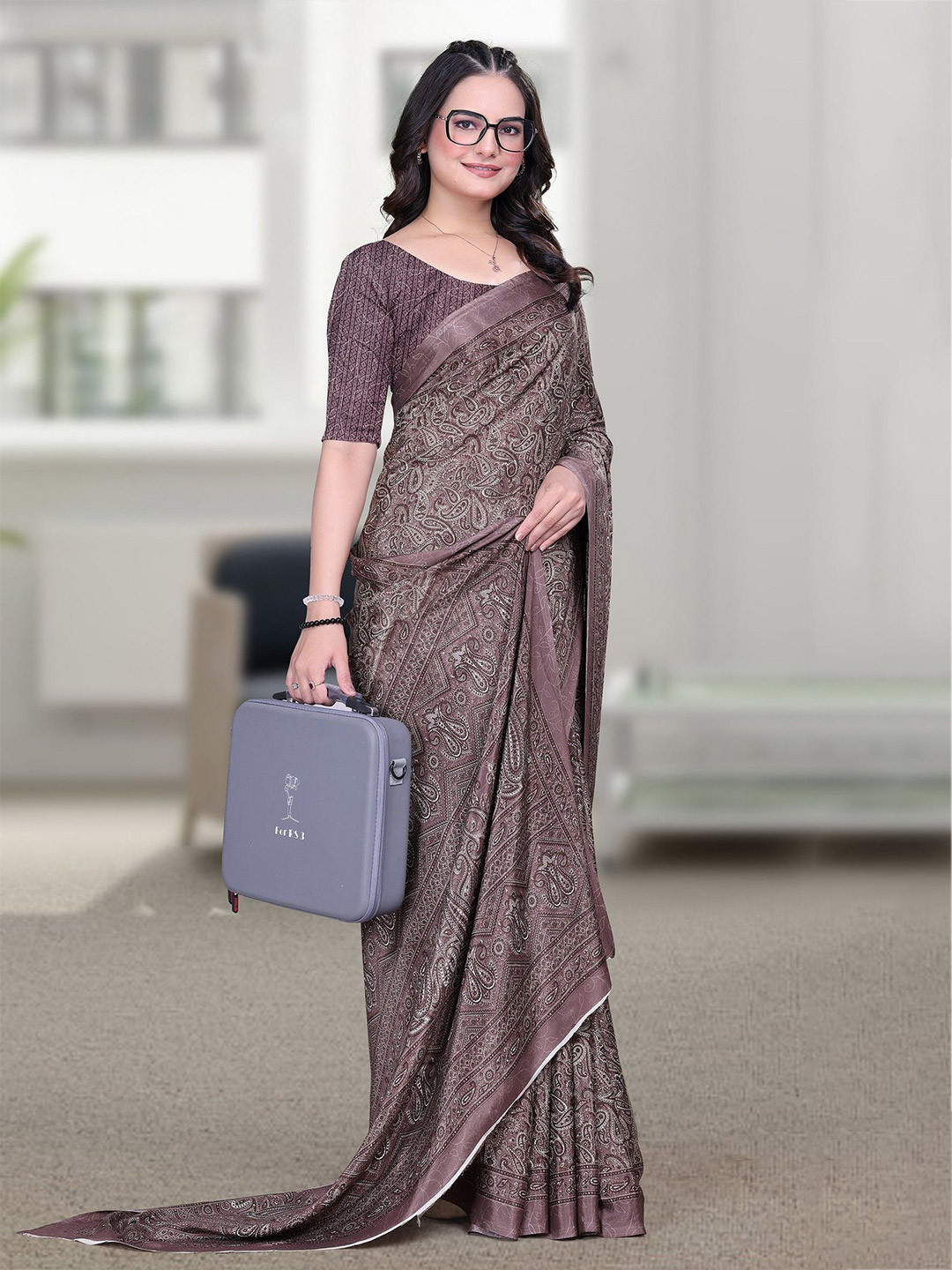 K 5 Fashion Women Floral Printed Designer Saree