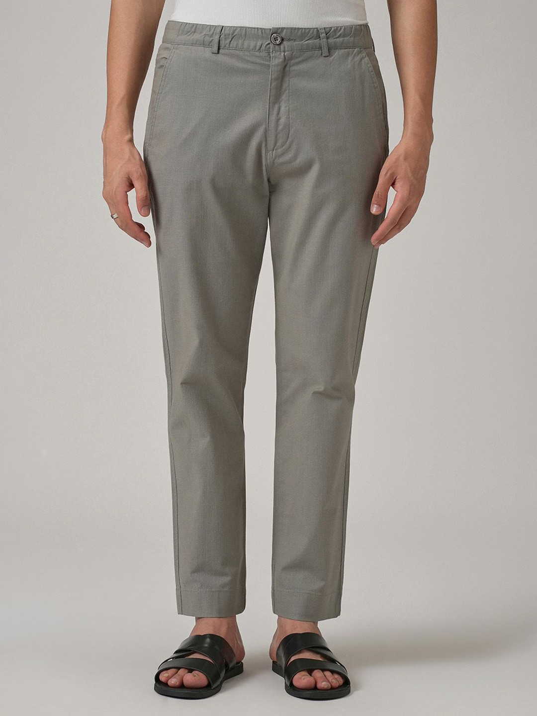 Banana Club Men Ash Grey Cotton Original Trousers