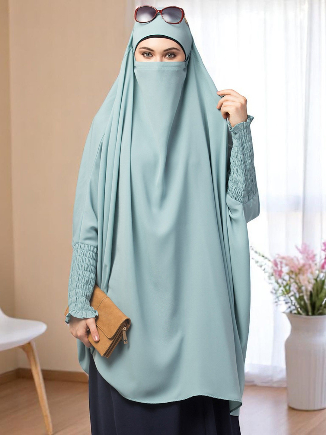 BASHARIYA Full-Size Khimar With Sleeves & Adjustable Mouthpiece
