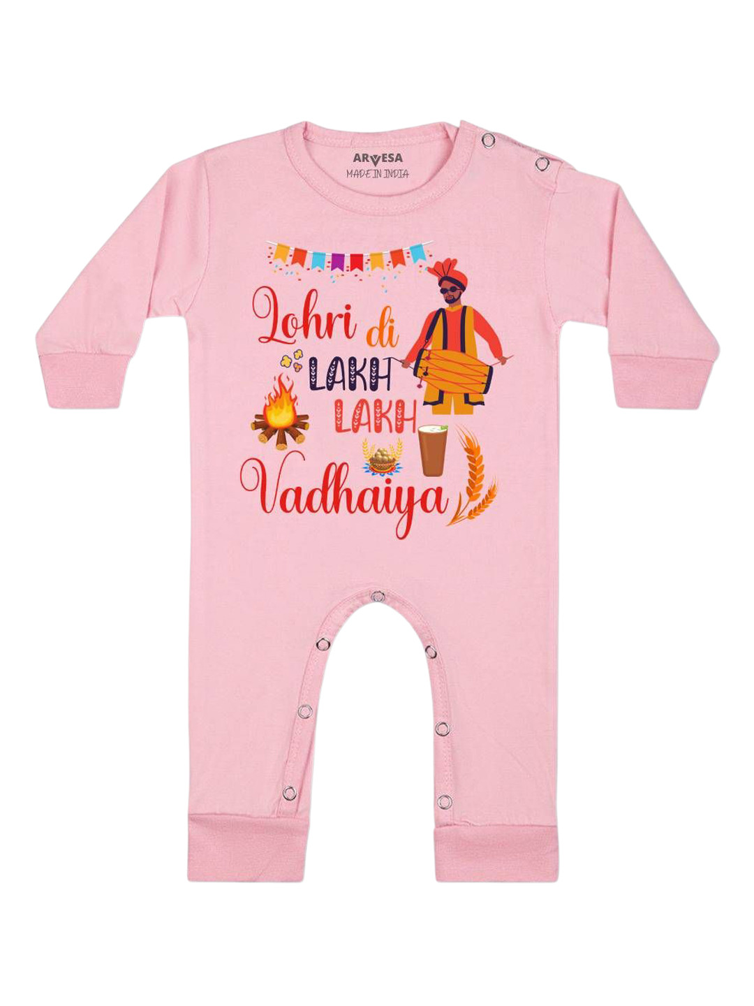 Arvesa Lohri Di Lakh Vadhaiya Printed Bodysuit