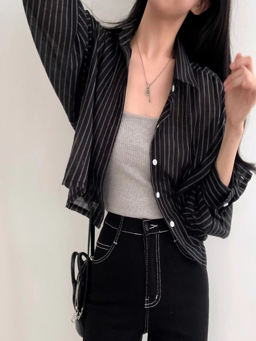 Outzidr Women Cropped Boxy Shirt