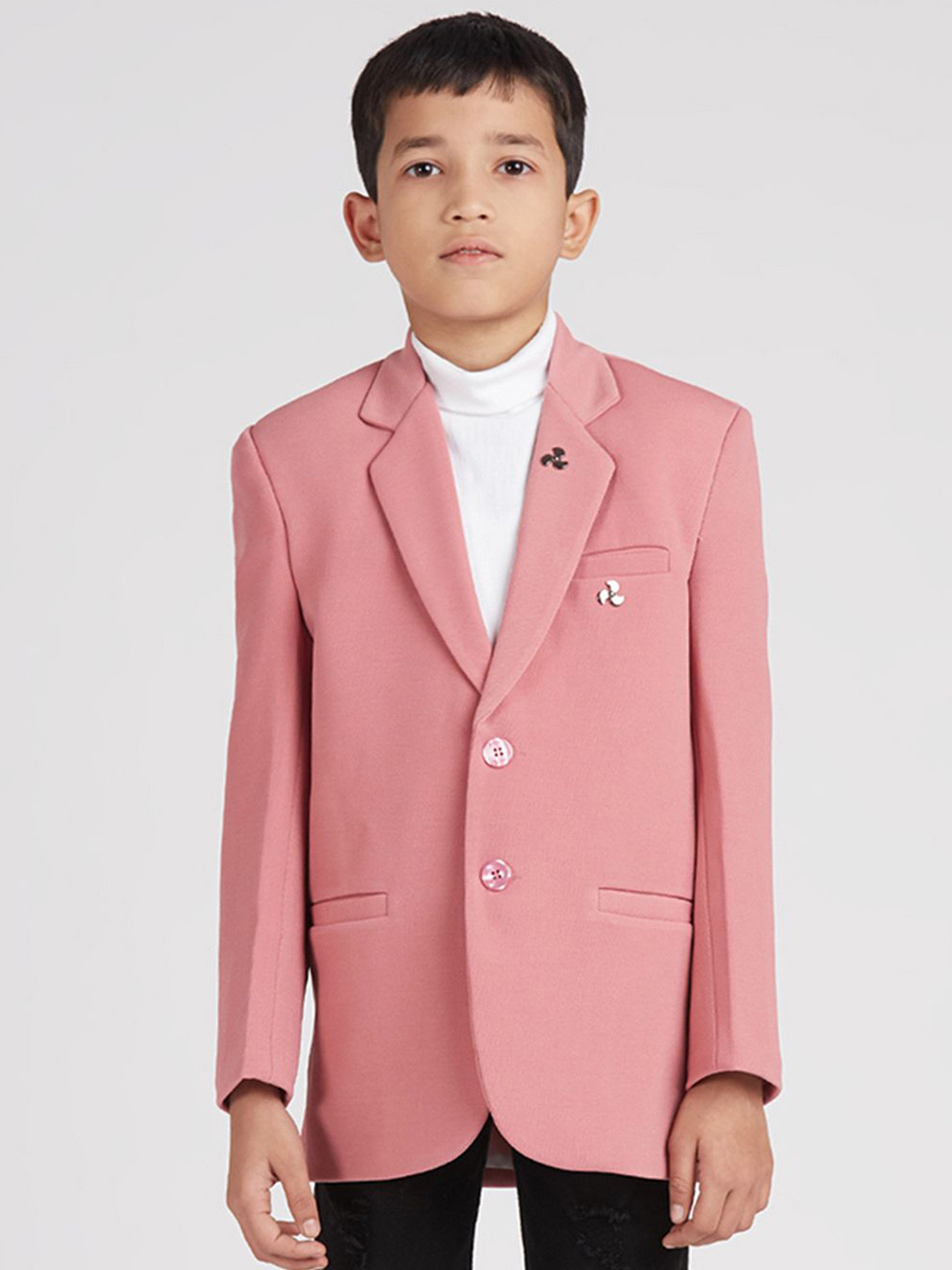 YK Boys Slim-Fit Single-Breasted Full Sleeves Party Blazer